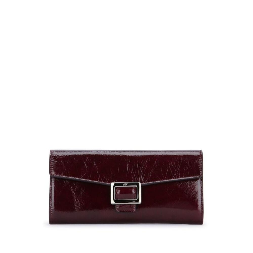 ROGER VIVIER Patent Leather Clutch Bag with Buckle Detail Women DARK Handbags